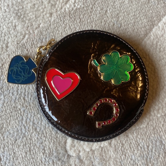 Loewe Round Coin Shiny Zip Pouch Good Luck Charm! - Picture 3 of 13
